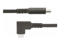StarTech.com 3ft (1m) Rugged Right Angle USB-C Cable, USB 10 Gbps, USB C to C Data Transfer Cable, 4K 60Hz DP Alt Mode, 100W Power Delivery - 90 Degree USB-C Cable (RUSB31CC1MBR) - USB-kabel - 24 pin USB-C (hann) rett til 24 pin USB-C (hann) rettvinklet - USB 3.2 Gen 2 - 1 m - robust, 4K 60Hz støtte, passiv - svart RUSB31CC1MBR