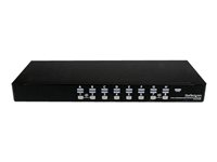 StarTech.com 16 Port 1U Rackmount USB KVM Switch with OSD (SV1631DUSBU) - KVM-svitsj - 16 x KVM port(s) - 1 lokalbruker - stasjonær - for P/N: RK3236BKF, RK4236BKB, RKCONS1701, RKCONS17HD, RKCONS1901, RKCONS1908K, RKCONS1916K SV1631DUSBU