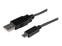 StarTech.com 2m Mobile Charge Sync USB to Slim Micro USB Cable M/M - USB-kabel - Micro-USB type B (hann) til USB (hann) - USB 2.0 - 2 m - svart USBAUB2MBK