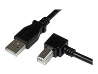 StarTech.com 2m USB 2.0 A to Right Angle B Cable Cord - 2 m USB Printer Cable - Right Angle USB B Cable - 1x USB A (M), 1x USB B (M) (USBAB2MR) - USB-kabel - USB-type B (hann) til USB (hann) - USB 2.0 - 2 m - 90° kontakt - svart USBAB2MR