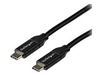 StarTech.com 2m 6ft USB C to USB C Cable - 5A PD - USB 2.0 USB-IF Certified - USB-kabel - 24 pin USB-C (hann) rett til 24 pin USB-C (hann) rett - Thunderbolt 3 / USB 2.0 / USB 3.0 / USB 3.1 - 5 A - 2 m - svart USB2C5C2M