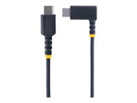 StarTech.com 6in (15cm) USB C Charging Cable Right Angle, 60W PD 3A, Heavy Duty Fast Charge USB-C Cable, USB 2.0 Type-C, Durable and Rugged Aramid Fiber, S20/iPad/Pixel - High Quality USB Charging Cord (R2CCR-15C-USB-CABLE) - USB-kabel - USB-C (hann) rett til USB-C (hann) rettvinklet - USB 2.0 - 3 A - 15 cm - svart R2CCR-15C-USB-CABLE