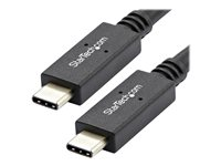 StarTech.com USB C Cable - 3 ft / 1m - with Power Delivery (USB PD) - Power Pass Through Charging - USB to USB Cord (USB31C5C1M) - USB-kabel - 24 pin USB-C (hann) til 24 pin USB-C (hann) - USB 3.1 - 5 A - 1 m - svart - for P/N: CDP2HVGUASPD, DKT30CHPD3, DKT30CHVSDPD, DKT31CMDPHPD, HB31C2A2CME, SV221HUC4K USB31C5C1M