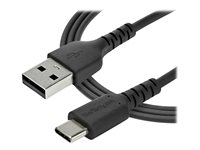 StarTech.com 2m USB A to USB C Charging Cable, Durable Fast Charge & Sync USB 2.0 to USB Type C Data Cord, Rugged TPE Jacket Aramid Fiber M/M 3A Black, Samsung S10, S20, iPad Pro, Pixel - Heavy Duty and Rugged - USB-kabel - USB (hann) rett til 24 pin USB-C (hann) rett - Thunderbolt 3 / USB 2.0 - 2 m - svart - for P/N: CDP2HDUACP2, SECTBLTDT, STNDTBLTMOB RUSB2AC2MB