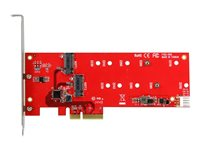 StarTech.com 2x M.2 SATA SSD Controller Card - PCIe - PCI Express M.2 SATA III Controller - NGFF Card Adapter (PEX2M2) - Diskkontroller - M.2 - M.2 Card / SATA 6Gb/s - PCIe 2.0 x2 - for P/N: BNDTB10GI, BNDTB210GSFP, BNDTB310GNDP, BNDTB410GSFP, BNDTB4M2E1, BNDTBUSB3142 PEX2M2