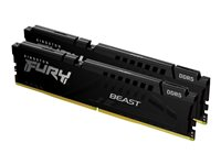 Kingston FURY Beast - DDR5 - sett - 16 GB: 2 x 8 GB - DIMM 288-pin - 5600 MT/s / PC5-44800 - CL36 - 1.25 V - ikke-bufret - on-die ECC - svart KF556C36BBEK2-16