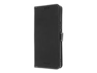 Insmat - Lommebok for mobiltelefon - ekte skinn, bomullssting, kartong+papir+aluminiumsfolie, termoplast-polyuretan (TPU) - svart - for Honor Magic 6 Lite 650-3241