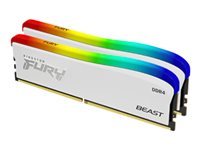 Kingston FURY Beast - RGB Special Edition - DDR4 - sett - 32 GB: 2 x 16 GB - DIMM 288-pin - 3200 MT/s / PC4-25600 - CL16 - 1.35 V - ikke-bufret - ikke-ECC - hvit KF432C16BWAK2/32