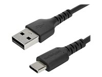 StarTech.com 1m USB A to USB C Charging Cable, Durable Fast Charge & Sync USB 2.0 to USB Type C Data Cord, Rugged TPE Jacket Aramid Fiber M/M 3A Black, Samsung S10, S20, iPad Pro, Pixel - Heavy Duty and Rugged - USB-kabel - USB (hann) rett til 24 pin USB-C (hann) rett - Thunderbolt 3 / USB 2.0 - 1 m - svart - for P/N: CDP2HDUACP2, HB30AM4AB, HB31C2A2CME, HB31C3A1CME, SECTBLTDT, STNDTBLTMOB RUSB2AC1MB