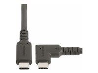 StarTech.com 1.6ft (50cm) Rugged Right Angle USB-C Cable, USB 3.2 Gen 2 (10 Gbps), USB C to C Data Transfer Cable, 4K 60Hz DP Alt Mode, 100W Power Delivery - 90 Degree USB-C Cable (RUSB31CC50CMBR) - USB-kabel - 24 pin USB-C (hann) rett til 24 pin USB-C (hann) rettvinklet - USB 3.2 Gen 2 - 50 cm - robust, 4K 60Hz støtte - svart RUSB31CC50CMBR