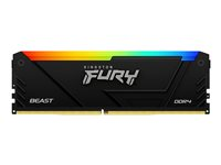 Kingston FURY Beast RGB - DDR4 - modul - 16 GB - DIMM 288-pin - 2666 MT/s - CL16 - 1.2 V - ikke-bufret - on-die ECC - svart KF426C16BB2A/16