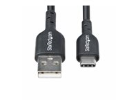 StarTech.com 6in (15cm) USB-A to USB-C Charging Cable, Charger Cord - USB-kabel - USB (hann) til 24 pin USB-C (hann) - USB 2.0 - 3 A - 15 cm - lade og synkronisere, USB Fast Charge (15W), passiv - svart USB2AC15CMBK