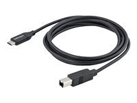 StarTech.com 2m 6ft USB C to USB B Cable - USB 2.0 - USB Type C Printer Cable M/M - USB 2.0 Type-C to Type-B Cable (USB2CB2M) - USB-kabel - 24 pin USB-C (hann) til USB-type B (hann) - Thunderbolt 3 / USB 2.0 - 2 m - svart USB2CB2M