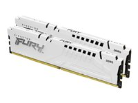 Kingston FURY Beast - DDR5 - sett - 32 GB: 2 x 16 GB - DIMM 288-pin - 6000 MT/s / PC5-48000 - CL30 - 1.4 V - ikke-bufret - on-die ECC - hvit KF560C30BWEK2-32