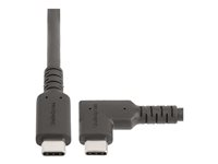 StarTech.com 6ft (2m) Rugged Right Angle USB-C Cable, USB 3.2 Gen 1 (5 Gbps), USB C to C Data Transfer Cable, 4K 60Hz DP Alt Mode, 100W Power Delivery - 90 Degree USB-C Cable (RUSB315CC2MBR) - USB-kabel - 24 pin USB-C (hann) rett til 24 pin USB-C (hann) rettvinklet - USB 3.2 Gen 1 - 2 m - robust, 4K 60Hz støtte - svart RUSB315CC2MBR