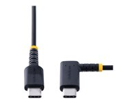 StarTech.com 6ft (2m) USB C Charging Cable Right Angle, 60W PD 3A, Heavy Duty Fast Charge USB-C Cable, USB 2.0 Type-C, Durable and Rugged Aramid Fiber, S20/iPad/Pixel - High Quality USB Charging Cord (R2CCR-2M-USB-CABLE) - USB-kabel - 24 pin USB-C (hann) rett til 24 pin USB-C (hann) rettvinklet - USB 2.0 - 3 A - 2 m - USB Power Delivery (60W) - svart R2CCR-2M-USB-CABLE
