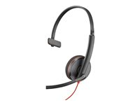 Poly Blackwire 3210 - Blackwire 3200 Series - hodesett - on-ear - kablet - USB-C - svart - UC-sertifisert, Certified for Skype for Business, Cisco Jabber Certified, Avaya Certified 8X214AA