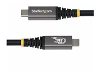 StarTech.com - USB-kabel - 24 pin USB-C (hann) til 24 pin USB-C (hann) - USB4 / Thunderbolt / DisplayPort 2.1 - 1.51 m - 4K 120 Hz støtte, 8K 60Hz støtte, utvidet effektområde (EPR), støtte for Power Delivery 3,1 - svart CC150CM80GUSB4CABLE