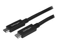 StarTech.com USB C to UCB C Cable - 3 ft / 1m - M/M - USB 3.0 (5Gbps) - USB C Charging Cable - USB Type C Cable - USB-C to USB-C Cable (USB315CC1M) - USB-kabel - 24 pin USB-C (hann) rett til 24 pin USB-C (hann) rett - USB 3.1 Gen 2 / Thunderbolt 3 / DisplayPort 1.2 - 1 m - 4K-støtte - svart - for P/N: KITBXDOCKPEU, KITBXDOCKPNA, KITBXDOCKPUK, SV211HDUC, SV221HUC4K USB315CC1M