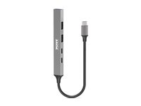 PORT Connect - Hub - 1 x USB-C + 1 x USB-C (strømlevering) + 2 x USB-A 2.0 + 1 x USB-A 3.2 Gen 1 - stasjonær 900163