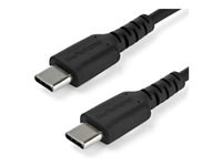 StarTech.com 2m USB C Charging Cable, Durable Fast Charge & Sync USB 2.0 Type C to USB C Laptop Charger Cord, TPE Jacket Aramid Fiber M/M 60W Black, Samsung S10, S20 iPad Pro MS Surface - Heavy Duty and Rugged - USB-kabel - 24 pin USB-C (hann) rett til 24 pin USB-C (hann) rett - USB 2.0 - 2 m - svart - for P/N: CDP2HDUACP2, SECTBLTDT, STNDTBLTMOB RUSB2CC2MB