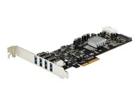 StarTech.com 4 Port USB 3.0 PCIe Card w/ 4 Dedicated Channels - UASP - USB 3.0 PCI Express Card Adapter - USB-adapter - PCIe x4 - USB 3.0 x 4 - for P/N: BNDTB10GI, BNDTB210GSFP, BNDTB310GNDP, BNDTB410GSFP, BNDTB4M2E1, BNDTBUSB3142 PEXUSB3S44V