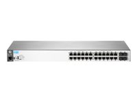 HPE 2530-24G Switch - Switch - Styrt - 24 x 10/100/1000 + 4 x Gigabit SFP - stasjonær, rackmonterbar, veggmonterbar J9776A#ACE